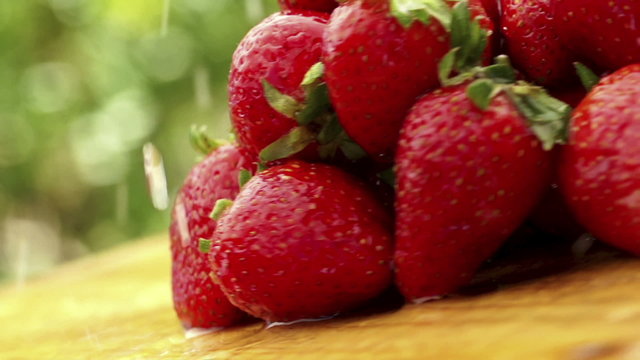 Strawberries with waterdrops