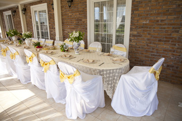 Decorated chair and tables