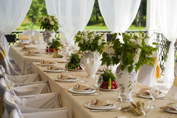Decorated chair and tables