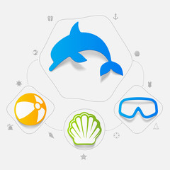 Set of summer tourism icons