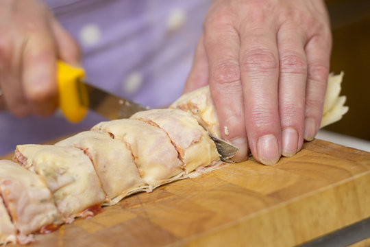 Baker Making Strudel, Close Up