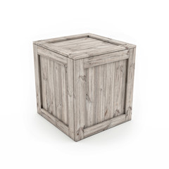 Wooden Crate Isolated- on White Background