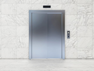 Modern Elevator with Closed Door