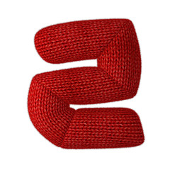 Letter Z Made of Wool Knit Isolated on White Background