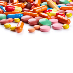 Pills isolated on white background