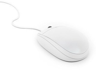 Computer Mouse on White Background Networking 3d