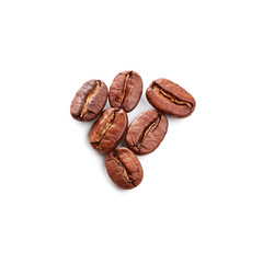 Coffee beans isolated on white background
