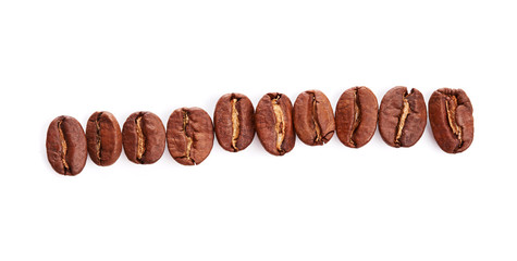Coffee beans isolated on white background
