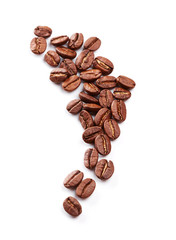 Coffee beans isolated on white background