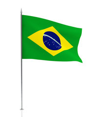 Brazilian Flag Isolated on White Background