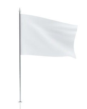 White Flag Isolated on White Background