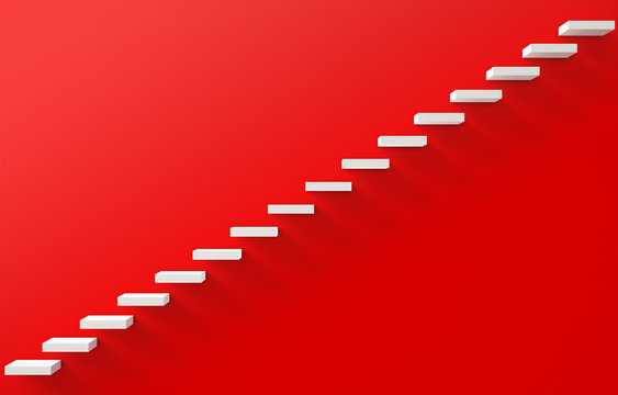 Stairs Rendered on the Red Wall