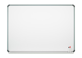 Blank White Board Isolated on White Background