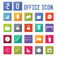 20 Office Icon set on white background