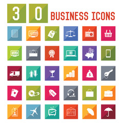 30 Business Icon set on white background
