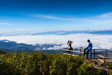 Fototapeta na wymiar beautiful viewpoint at Doi Inthanon National Park
