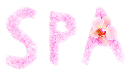 Conceptual photo of SPA, isolated on white