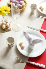 Beautiful holiday Easter table setting