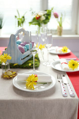 Beautiful holiday Easter table setting