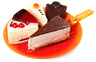 Assortment of pieces of cake, isolated on white © Africa Studio