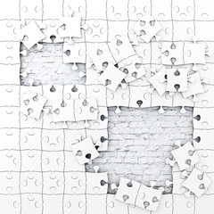 Wall Behind the Puzzle, Jigsaw Illustration