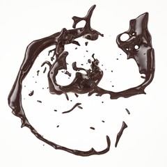 Chocolate Splash Isolated on White Background