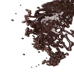 Chocolate Splash Isolated on White Background