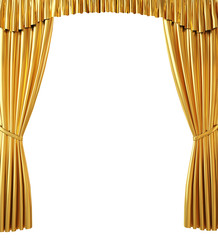 Golden Curtain on White Background