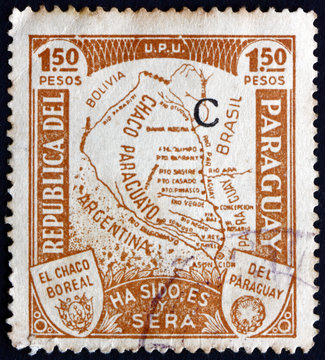 Postage Stamp Paraguay 1935 Map Of Gran Chaco