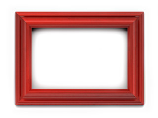 3d wooden frame isolated on white backgroun