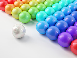 Different white ball with reflection