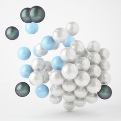 3d Abstract Composition Made Of Multicolored Perls Isolated