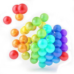 3d Abstract Composition Made Of White Perls Isolated Over White