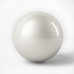 3d White Sphere with reflection surface isolated over white