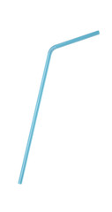 3D Blue Transparent Drinking Straw Isolated on White