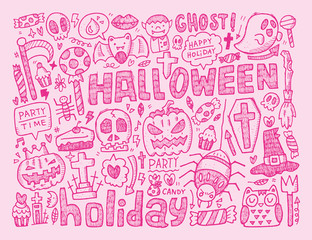 doodle halloween holiday background