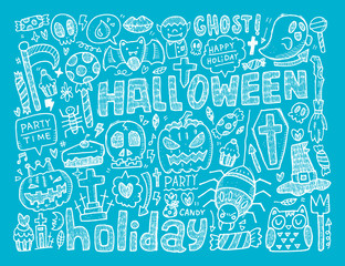 doodle halloween holiday background