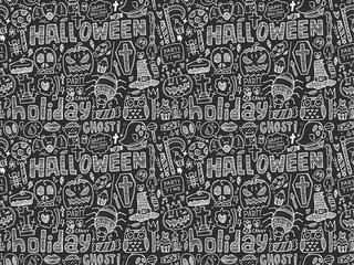 seamless doodle halloween holiday background