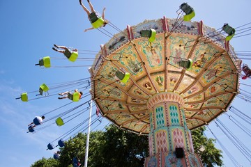 Flying high at amusement park,