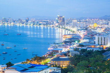 Pattaya - Holiday Nights : Pattaya City twilight time, busy with