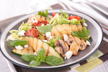 salad with grilled vegetable and feta