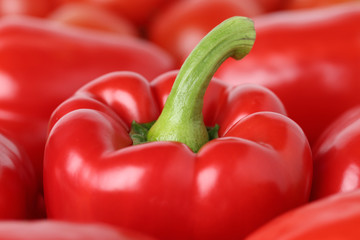 Nahaufnahme roter Paprika Gemüse