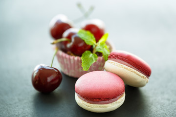 macarons cerise