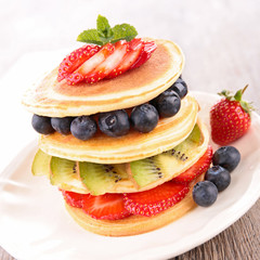 pancake and berry fruit