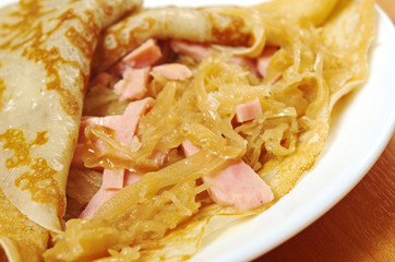 pancakes stuffed ham and cabbage stew