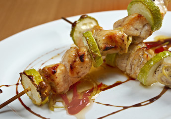 Shashlik  chicken making roasted