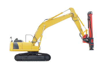 machine for drilling holes isolated