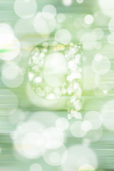 green bokeh english alphabet background, blured