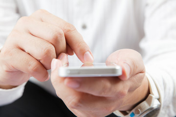 Man using mobile phone