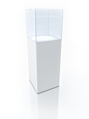 3D Empty glass box for exhibit